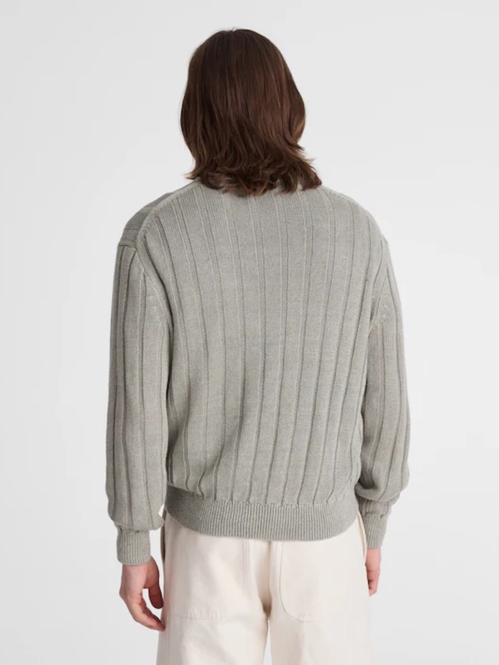 Madewell Crewneck Sweater in DuneRib Linen in Light Sage Size M $138 0A063 - Picture 4 of 10